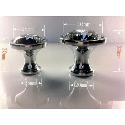 50PCS/ LOT 30 MM Furniture cupboard door shake handshandle cabinet knobs and handles crystal pull closet handles wholesale