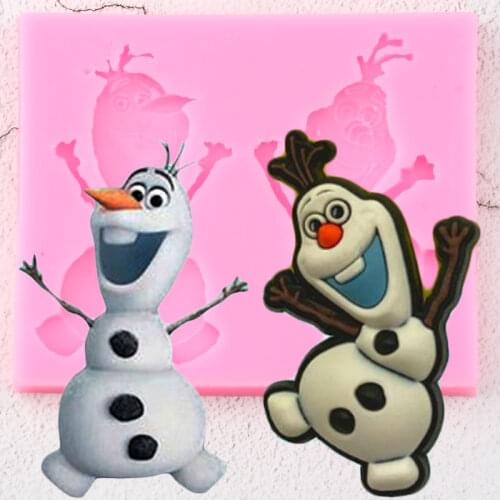 Disney Frozen Olaf Silicone Mold Baby Birthday Fondant Cake Decorating Tools Cupcake Cookie Baking Candy Clay Chocolate Moulds