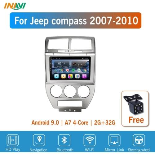 10'' HD Android 10 For Jeep compass 2007-2010 Car Radio Multimedia GPS Navigation Navi Player Auto Stereo WIFI