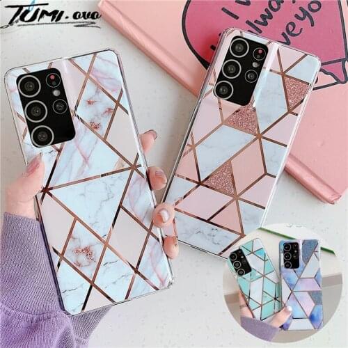 Splicing Plating Marble Case For Samsung Galaxy A10 A20 A30 A50 A70 A10S A20S A21S A31 A41 A42 A51 A71 4G 5G S8 S9 S10 S20 Plus