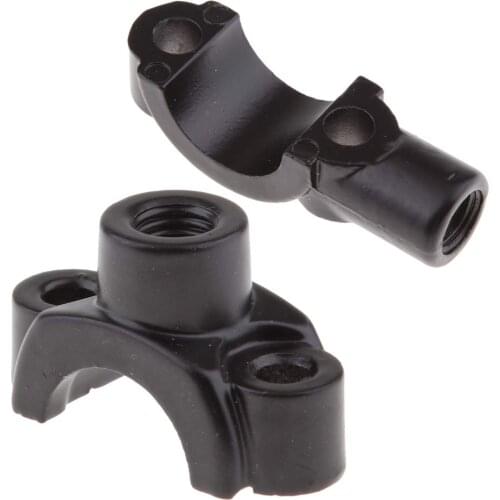 Black Universal Motorcycle Rearview Mirror Adapters Holder Mounting Clamp 7/8 2 PCS