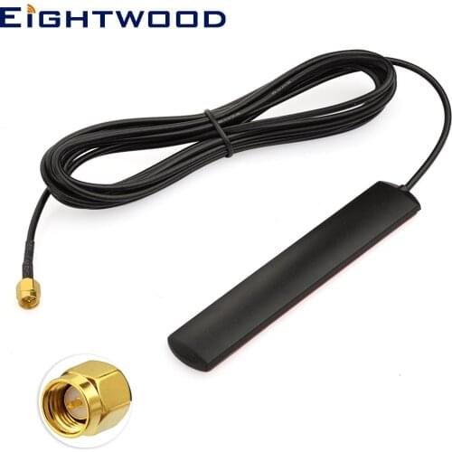 Eightwood 4G LTE GSM Antenna for Car Mobile Communication Amplifier Application Window Aerial With SMA Male 3m RG174 Cable