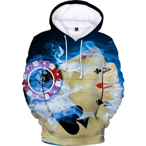 Playing Card Hoodie 3D Digital Poker Hoodie Boy/girl Casual Sweatshirt 2021 Anime Clothes Children Pullover Personalized Tops