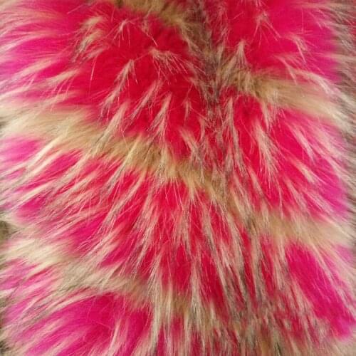 Multicolor raccoon fur, faux fur, fox fur, plush collar fabric