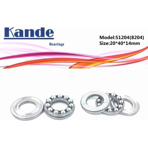 Kande 51204 8204 20x40x14 bearing 2pcs Flat Thrust Ball Bearing Axial thrust bearing 51204