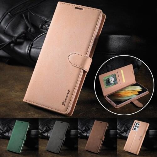 Leather Flip Purse Case For Samsung S21 Ultra S20 FE 5G Wallet Kickstand Cover For Galaxy S10 S10E S9 S8 Plus Phone Cases Coque