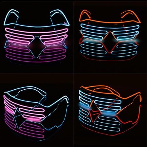 Colorful Glowing DJ Glasses Novelty Gift LED Glasses Light Up Shades Flashing Luminous Christmas Birthday Party Decoration Dress