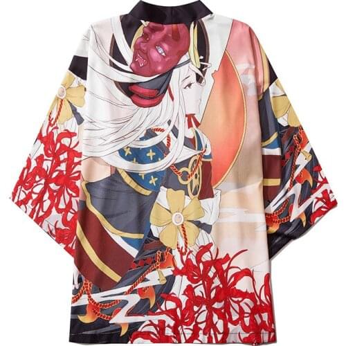 Summer Japanese Cardigan Summer Beach Sunscreen Loose Kimono Mens Shirt Yukata Haori Retro Couple Asian Costumes