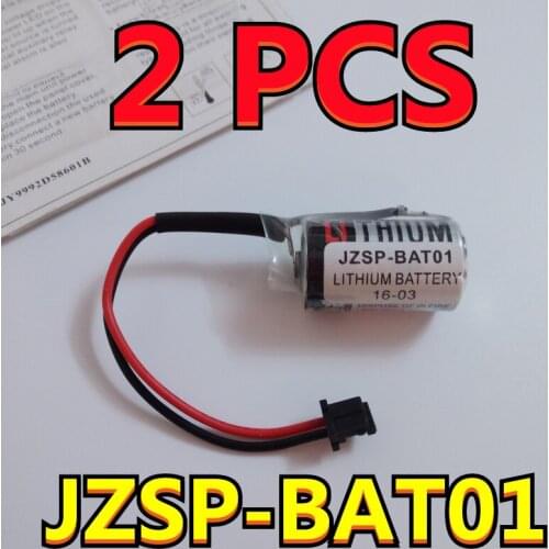 New Date!!) 2PCS Original Battery For OMRON JZSP-BAT01 3.6V 1200mAh PLC Lithium Batteries With Black Plug ER3V