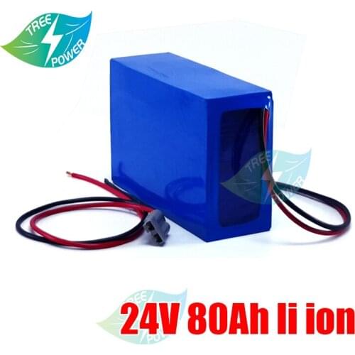 24V 80Ah Li ion battery pack for energy storage system UPS EV scooter motor golf trolley with 10A charger
