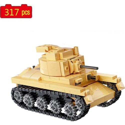 World War II Military Series WW2 Multifunctional Light Reconnaissance Tank Building Blocks Bricks Toys Gifts