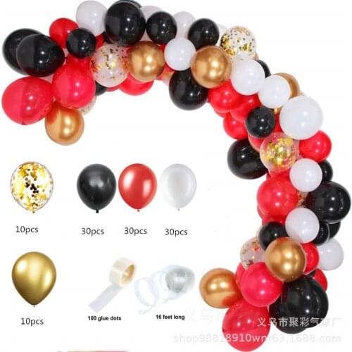 10 Inch Black Red Balloon Chain Balloon Set Baby Birthday Party Decoration Balloons Gender Reveal Baby Shower Decoration Balloon