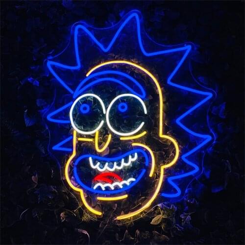 Neon Custom Sign LED Light Halloween Fun Decoration Wall on Door Logo Show Solo Time GriFace Wry Face Mask