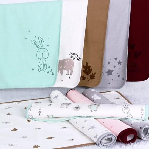 69X33cm Baby Waterproof Sheet Urine Changing Pads Urine Pad Cartoon Reusable Infant Bedding Nappy Burp Mattress Changing Mat