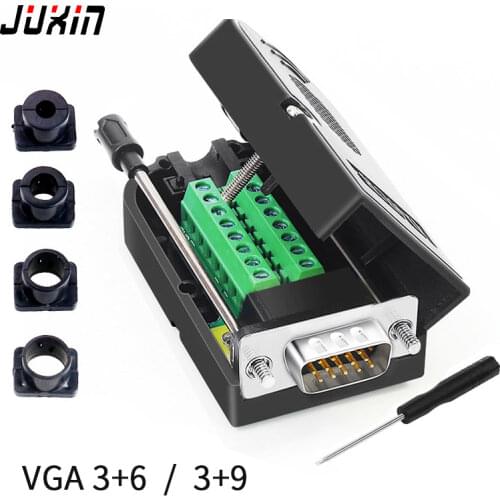 2PCS HDB15 VGA male 3 Rows 15 Pin Plug Breakout Terminals DIY Connector Computer monitors TV Projector VGA video connector