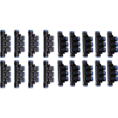 Pk-12Mm Pneumatic Five-Way Hose Plastic Connector Quick Plug Connector Push In For Air / Water Pipe