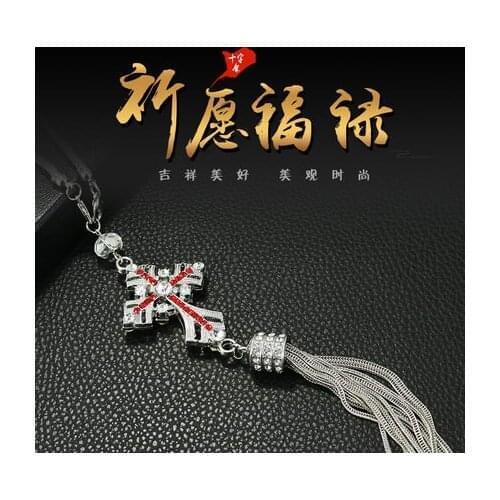 Alloy car pendant diamonds peace Jesus cross Christian car interior decoration car supplies new