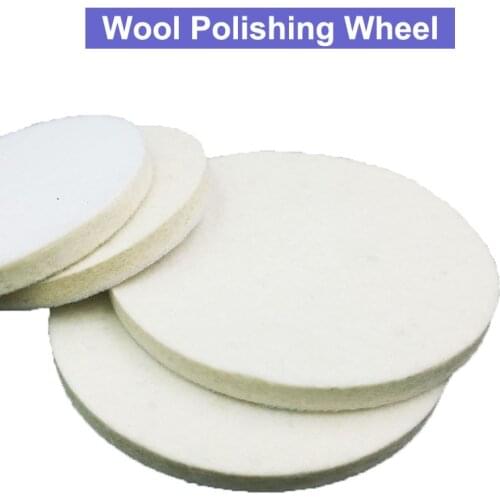 1pc 4" 5" 100mm/125mm Polishing Pad Wool Felt Polishing Buffing Grind Round Wheel Polisher Disc Pad for Drill Dremel Rotary Tool