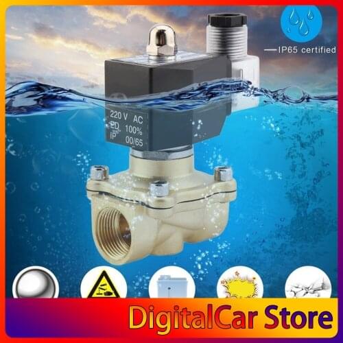 Practical 3/4 Inch AC 220V 2W Square Coil Pure Copper Direct Acting Solenoid Valve Single Electromagnetic Valve Garden Connector