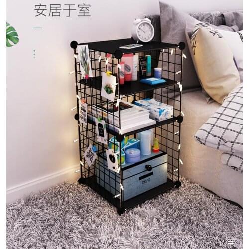 Bedside table simple modern storage cabinet bedroom small cabinet iron simple shelf