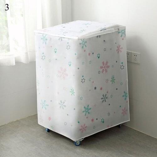Durable Washing Machine Cover Save Space Organizer Cartoon Floral Elk Snowflake Print Dust Guard Household Waterproof Dust Cover