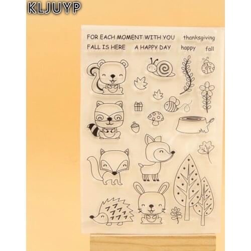 KLJUYP Cute Animals Transparent Clear Silicone Stamp/Seal for DIY scrapbooking/photo album Decorative clear stamp sheets