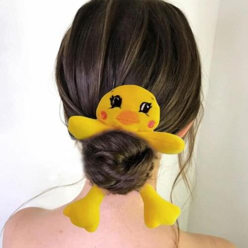 New Women Girls Cute Plush Frog Cow Duck Rabbit Scrunchie Ponytail Hair Tie Decorate Elastic Hair Bands Headband Fashion