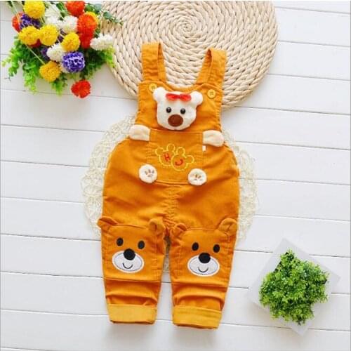 BibiCola baby boys strap trousers children cotton cartoon pants for boys toddler spring autumn clothes pants kids trousers