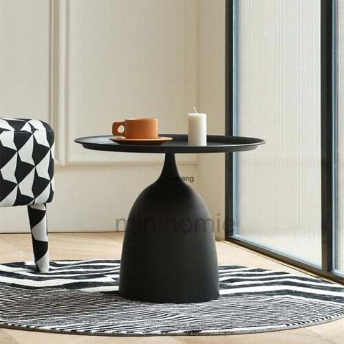 Nordic Round Table Modern Minimalist Iron Art Round Coffee Table Side Storage Wrought Iron Side Tables for Kitchen Accessories m