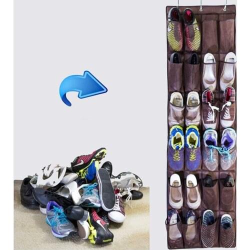 24 Pockets Folding Wardrobe Hanging Bags Cavas Organizer Closet Shoes Storage Bag Trunk Closet Rangement For Shoes Toys