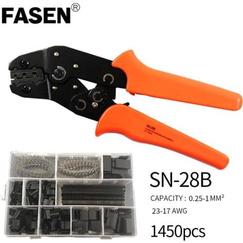 SN-28B 1450PCS dupont wire crimping tool pliers terminal ferrule crimper wire jst crimp tool set Ratcheting Crimper Tools