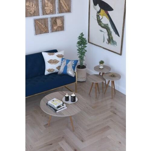 Modern 3'lü Round Zigon Coffee table, Serving Stand and Paris Medium Coffee table-Cordoba coffe table table bassee