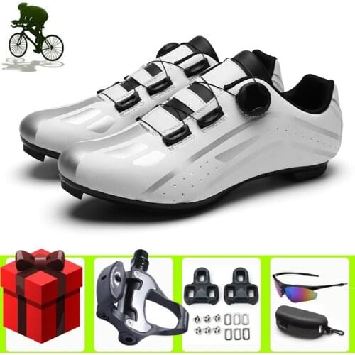 Ultralight Self-Locking Road Cycling Shoes Professional Cleat Shoes SPD-SL Pedal Racing Bike Flat Shoes Bicycle Sneakers Unisex