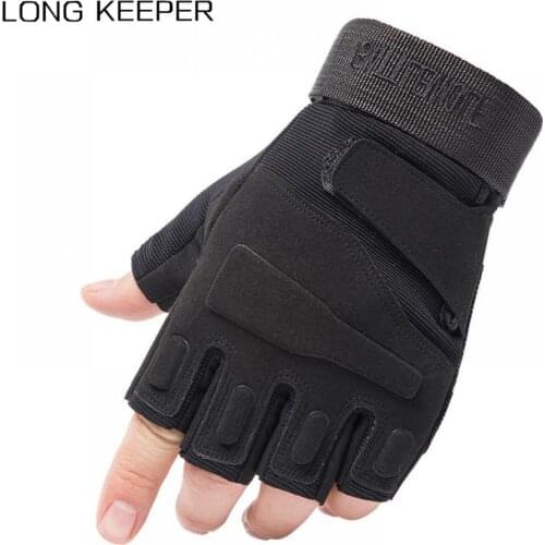 Tactical Half Finger Gloves Military Army Fingerless Mittens Men Anti-Skid Outdoor Sports Shooting Hunting Cycling Glove Male