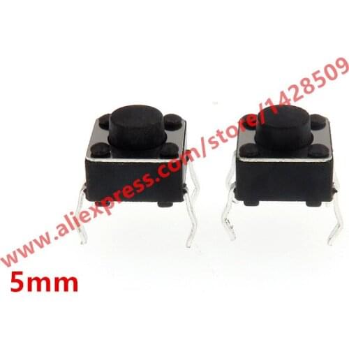 200pcs/lot 6*6*5mm Tact Switch Push Button Switch Copper 4PIN DIP Micro Switch For TV/Toys/home use Button