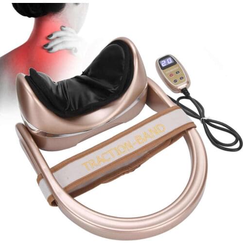 Cervical Spine Massager Neck Four Button Control Electric Shoulder Relaxation Massage Device Traction Instrument US Plug 110-240