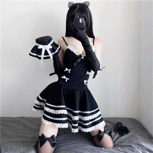 Japanese Kawaii Lolita Costumes Cute Girl Sexy Stage Uniform Maid Cosplay Costumes Anime Punk School Girl Gothic Outfit 2021 New