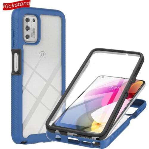 Front Screen Protector Cases For Motorola G Stylus G Power 2021 G9 Play Solid Shockproof Clear Cover Hard PC Soft Silicone Coque