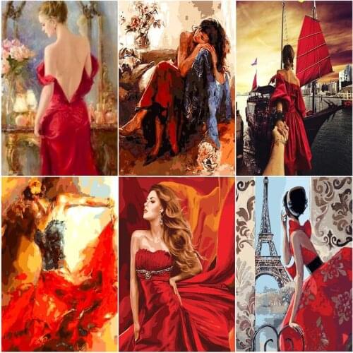 Frameless Abstract Women DIY Painting By Numbers Cartoon Picture Paint By Numbers Canvas Home Wall Art Picture Unique Gift 40x50