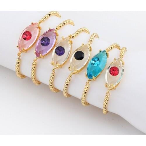 Lucky Crystal Evil Eye Bracelet Women Mix Style Handmade Lucky Jewelry CZ Eyes Female Charm Fashion Bracelet Friendship Jewelry