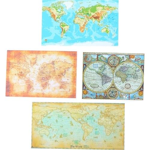 1pc 1/12 Dollhouse Miniature World Map Simulation Furniture Model Toys for Doll House Decoration