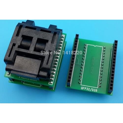 1Pcs TQFP32 QFP32 FQFP32 PQFP32 to DIP32 to DIP28 Universal Socket Adapter Converter