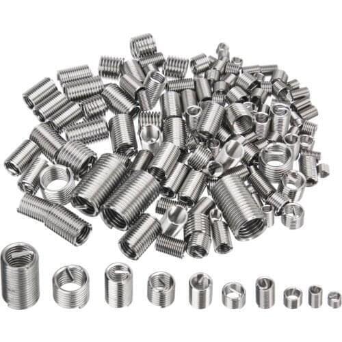100pcs M6 1D -3D Wire Thread Insert Helicoil Stainless Steel Easy Install Repair Tool Wire Threaded Inserts Kits