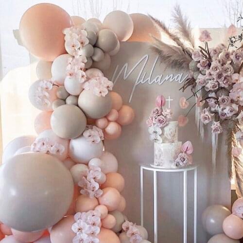 105pcs Macaron Latex Balloon Chain Garland Arch Kit Morandi Pink Gray Ballon Combination Birthday Party Wedding Decoration