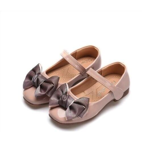 KIDS Spring Fashion Artificial leather Girls Shoes Cute Bow girls baby shoes Size 21-36 little girls princess shoes