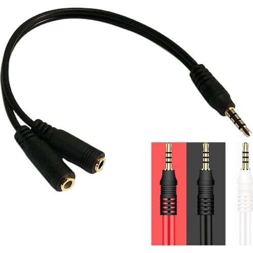 3.5mm Jack Computer One-in-two Adapter Cable Video Audio Cable Headphone Mic Audio Splitter Aux Extension Adapter