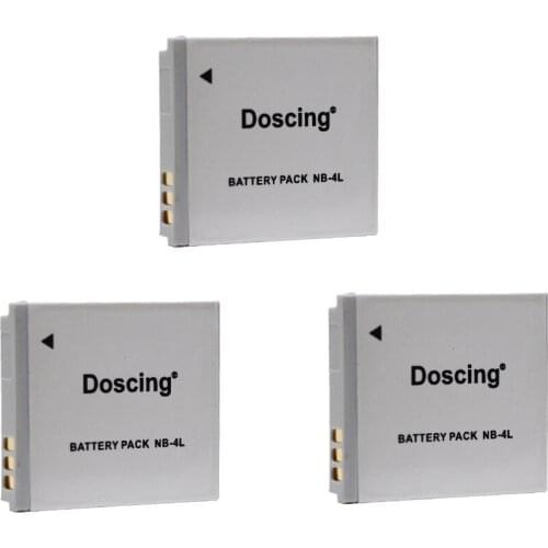 3Pcs/lot 1000mAh NB-4L NB4L NB 4L for Canon IXUS 30 40 50 55 60 65 80 100 I20 110 115 120 130 IS 117 220 225 230 255 H Wholesale