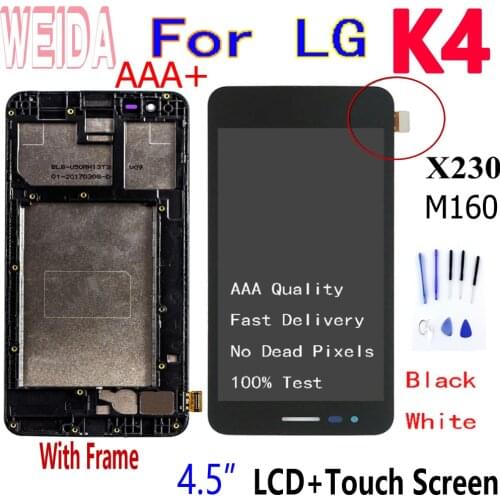 4.5’’ For LG K4 2017 X230 X230DSF LCD Display Touch Screen Digitizer Assembly Without Frame For LG X230 LCD with free tool