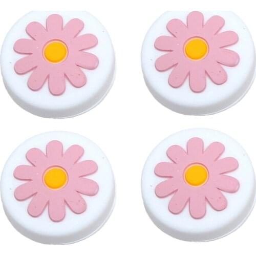 4pcs Daisy Flower Thumb Grip For Nintend Switch Controller Grips Thumb Stick Cover Joystick Caps For Switch Joycon Controller
