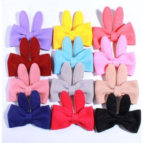 5PCS 10CM Fashion Rabbit Ears Shape Hair Bows For Girls Headbands Hair Bow For Hair Clips Accessories